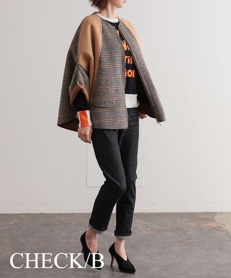 【R2403-RPC683】Reversible poncho coat（1680038)