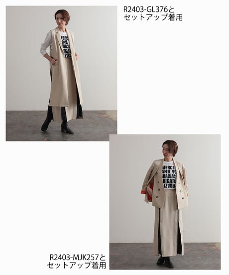 【R2403-ZSK421】2Way long  zip skirt（1740557）