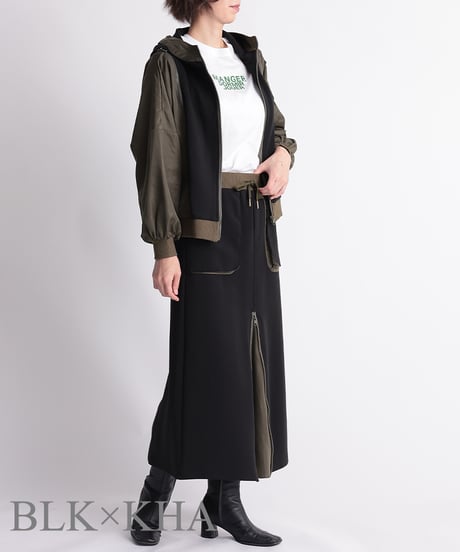 【R2401-MPK584】Shoulder zip hoodie (1740710)