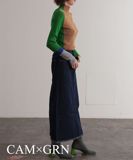 【R2403-BHN730】Bicolor high neck knit (1740836)