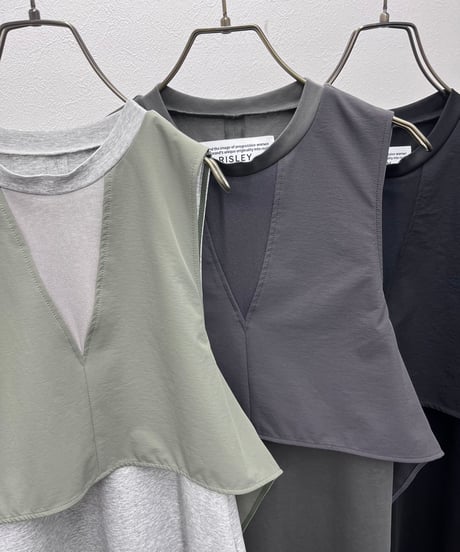 【R2601-LOP975】 Layered vest dress (1741092）