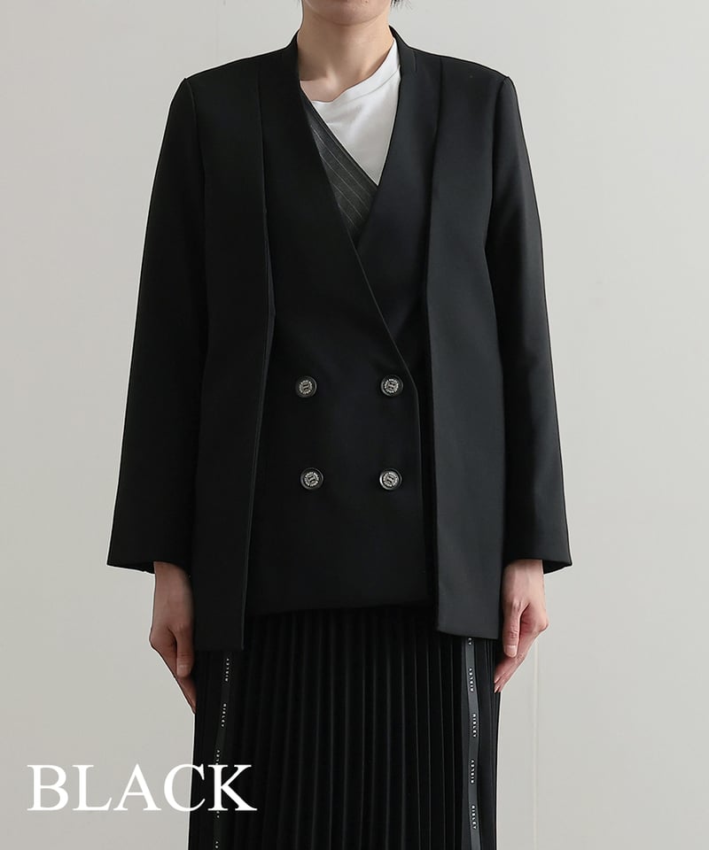R2601-MJK955】 Collarless shoulder jacket（17410