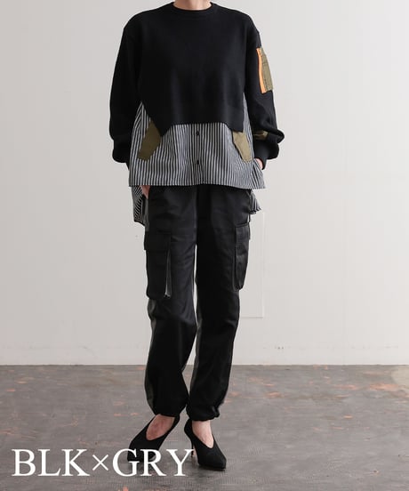 【R2403-BCP670】Bicolor cargo pants (1740830)