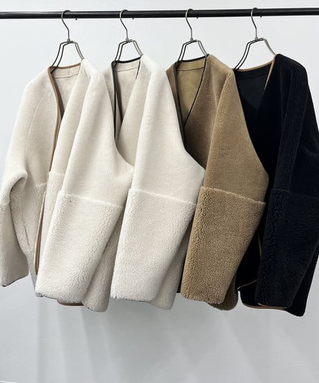 【R2303-RBC528】Reversible boa coat (1680027)