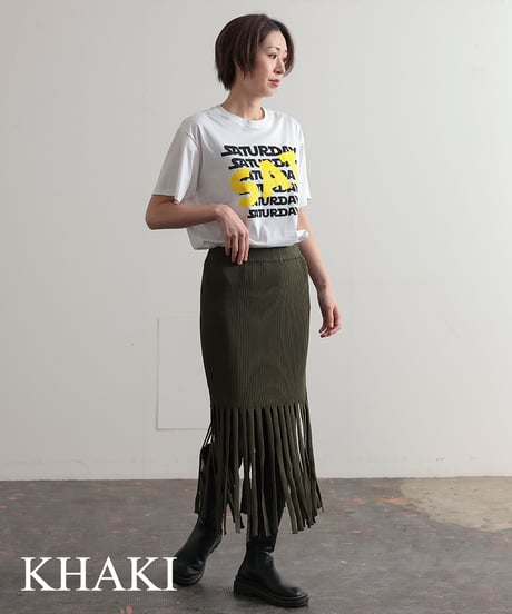 【R2403-FSK676】Knitted fringe skirt (1740816)