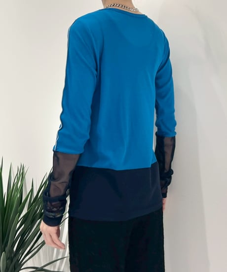 【R2601-SCS943】 Sheer long - sleeve T-shirt (1741061）