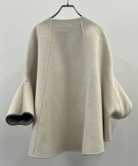 【R2503-RPO826】 Reversible wool poncho coat（1680046）