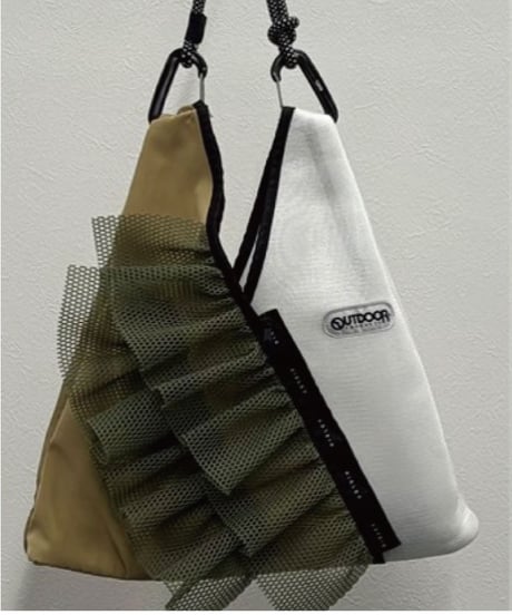 【R2601-TMM46】Triangle mesh bag with frills（1741036）
