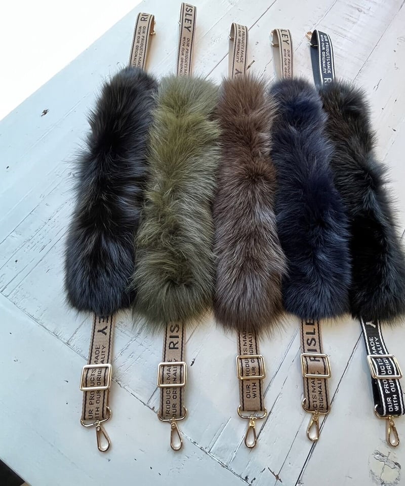 RISLEY ブラックファーストラップ　フォックスファー RISLEY 】 リズレー リズレイ Fur strap リアル フックス ファー