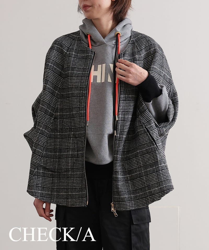 R2403-RPC683】Reversible poncho coat（1680038) |...