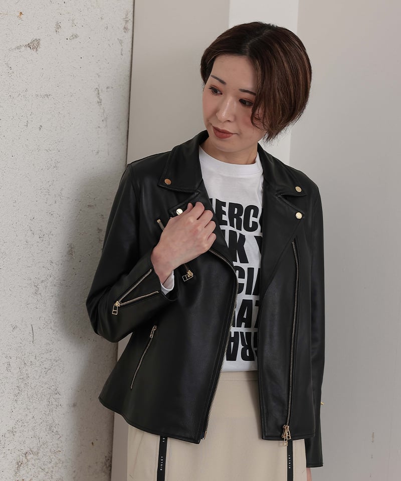 LAMB LEATHER RIDERS JACKET - ジャケット・アウター LAMB LEATHER RIDERS JACKET - ジャケット・アウター