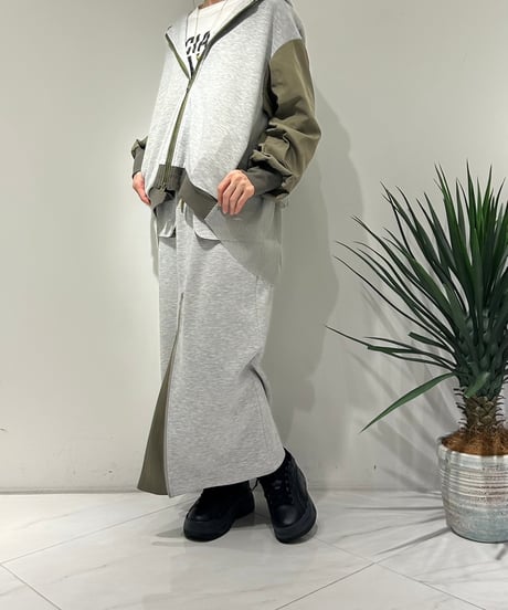 【R2501-BFP747】Back mesh ruffles hoodie (1740880)