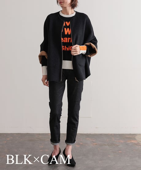 【R2403-RPC683】Reversible poncho coat（1680038)