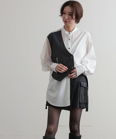 【R2403-BSH674】Shirts with vest (1740806)