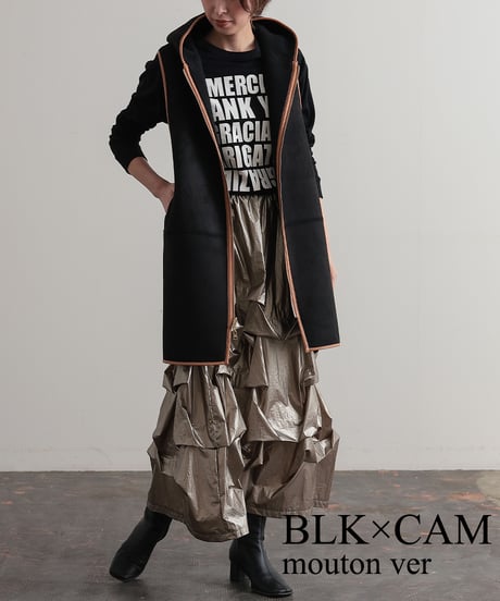 【R2303-RBV529】Reversible boa vest (1680028)