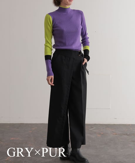 【R2403-BHN730】Bicolor high neck knit (1740836)