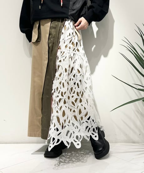 【R2501-DRS756】Asymmetry Lace skirt (1740878)