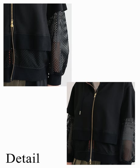 【R2403-DPK678】Layered hoodie (1740802)