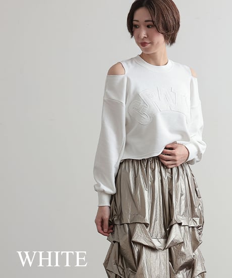 【R2403-LSW688】Shoulder slit short sweat (1740811)