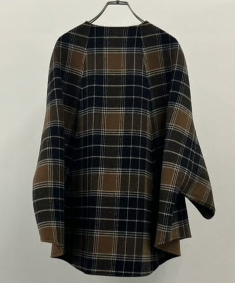 【R2503-RPO826】 Reversible wool poncho coat（1680046）