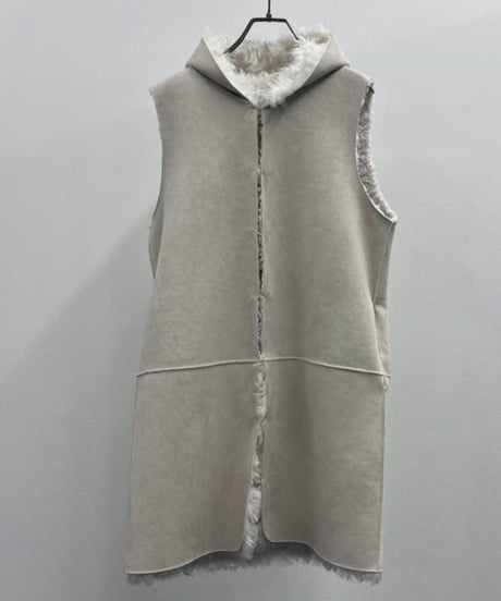 【R2503-RMF870】　Reversible mixed fur hoodie（1680054）