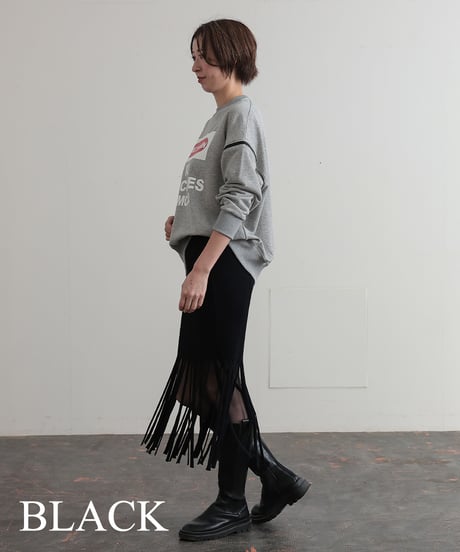 【R2403-FSK676】Knitted fringe skirt (1740816)