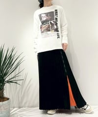 【R2601-ZSK954】 Logo zip pleats skirt（1741067）