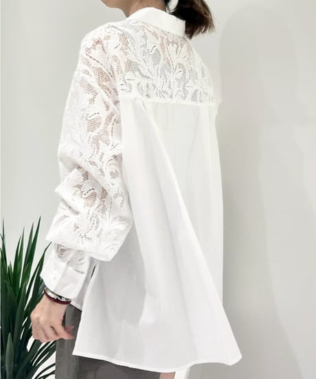 【R2601-RSS】 Lace panel shirt（1741151）