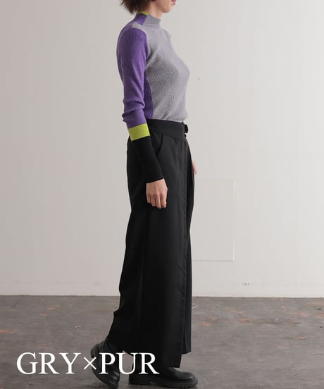 【R2403-BHN730】Bicolor high neck knit (1740836)