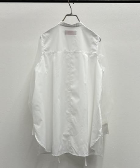 【R2501-MBL797】Shirt with tulle sleeves (1740923)