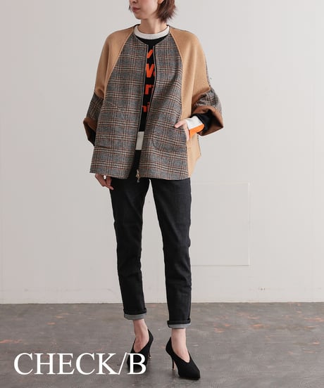 【R2403-RPC683】Reversible poncho coat（1680038)