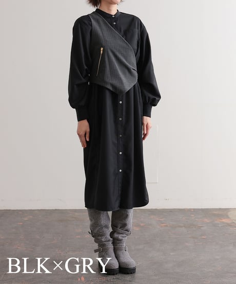 【R2403-VOP741】Dress with vest (1740848)