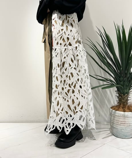 【R2501-DRS756】Asymmetry Lace skirt (1740878)