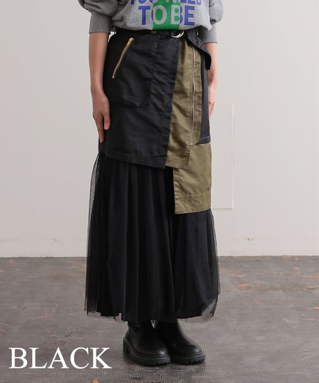 【R2403-MSK718】Asymmetry military skirt (1740851)