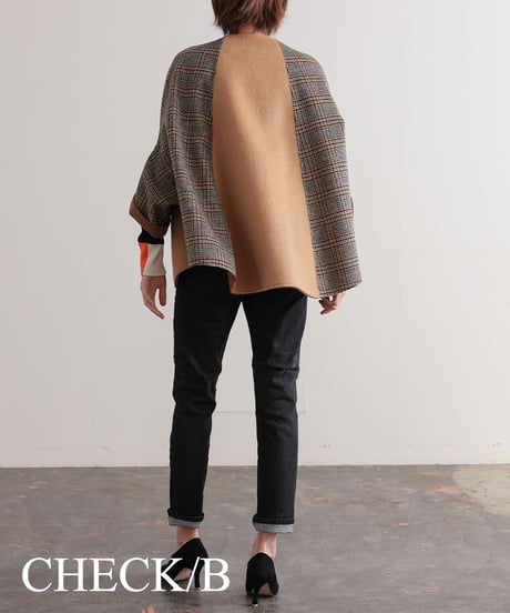 【R2403-RPC683】Reversible poncho coat（1680038)