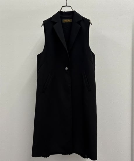 【R2501ｰBTG786】Back pleated tailored collar gilet (1740891)
