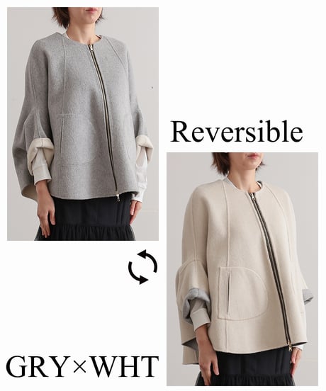 【R2403-RPC683】Reversible poncho coat（1680038)