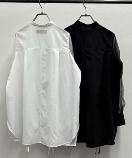 【R2501-MBL797】Shirt with tulle sleeves (1740923)