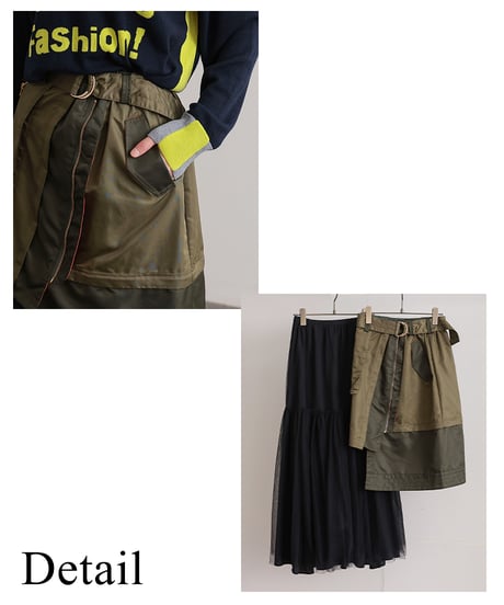 【R2403-MSK718】Asymmetry military skirt (1740851)