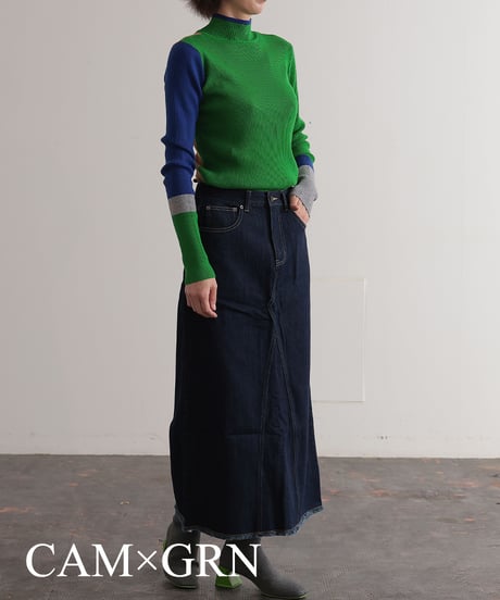 【R2403-BHN730】Bicolor high neck knit (1740836)