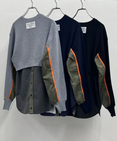 【R2503-SDN889】 Docking knit shirt（1741008）