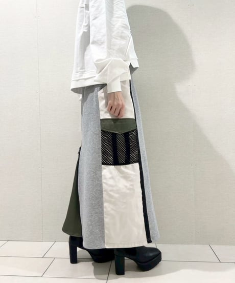 【R2601-BSK914】 Two-tone zip skirt（1741023）