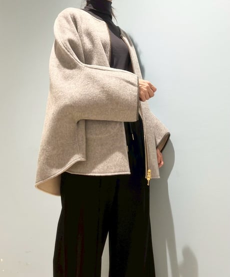 【R2503-RPO826】 Reversible wool poncho coat（1680046）