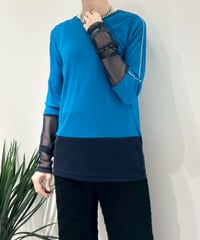 【R2601-SCS943】 Sheer long - sleeve T-shirt (1741061）