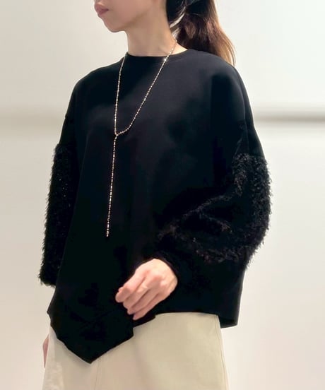 【R2503-FSW911】 Fur sleeve sweatshirt（1741014）