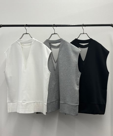 【R2503-HNV871】Sleeveless high neck sweatshirt（1740983）