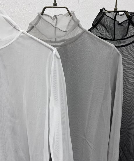【R2601-SCS1001】 Sheer mock neck top (1741093）