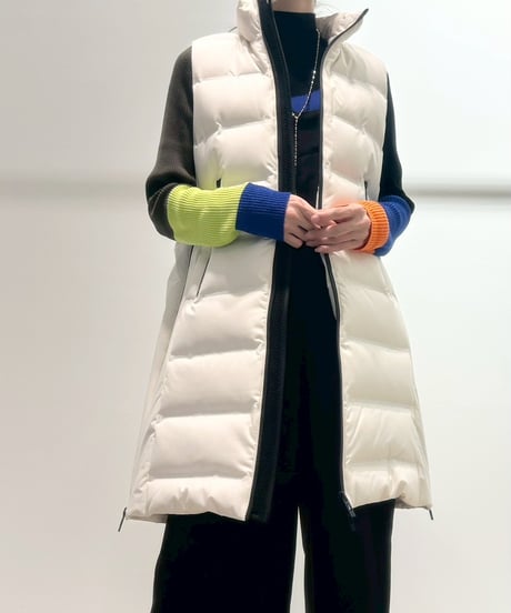 【R2503-DLV823】 Long down vest (1680045）