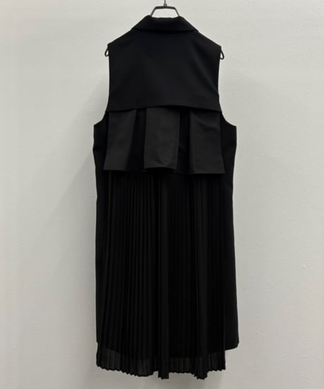 【R2501ｰBTG786】Back pleated tailored collar gilet (1740891)