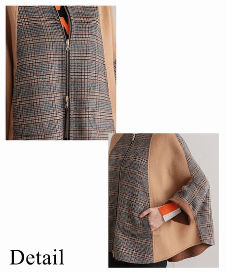 【R2403-RPC683】Reversible poncho coat（1680038)
